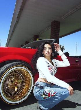 外贸原单EDH刺绣阔腿直筒牛仔裤英文字母重工弹力宽松长裤B4 3990