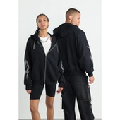 外贸原单You 1662 翅膀闪钻休闲连帽加绒拉链卫衣 trun男女同款