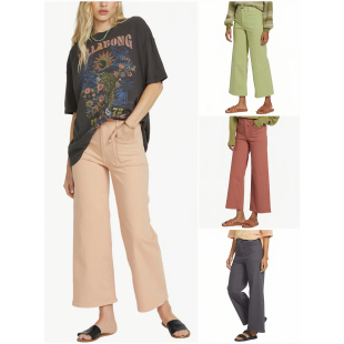 Spirit宽松休闲口袋弹力高腰阔腿裤 Free 四色 labong 外贸原单Bil