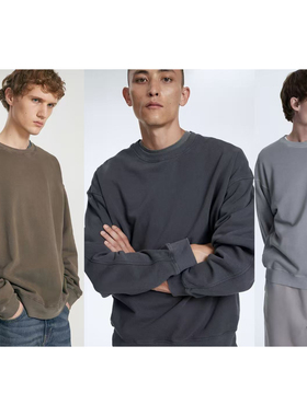 外贸原单LIM*E男款纯色简约基本款超大运动衫 3色9674-401 1684