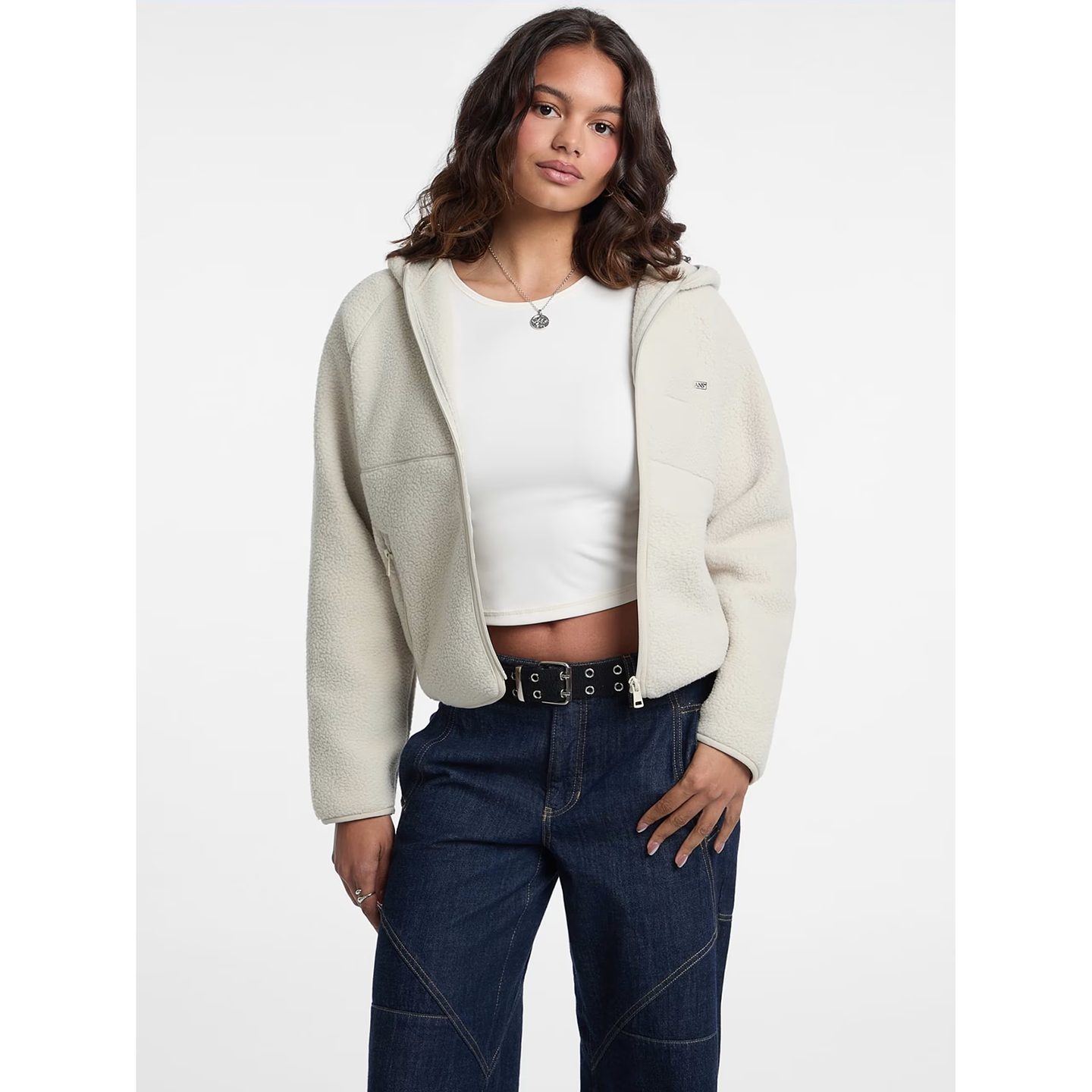 年轻系列羊羔绒拉链夹克外套