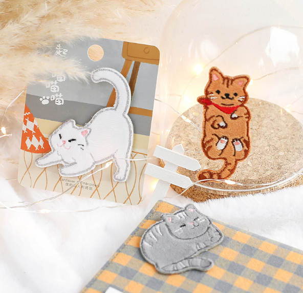 信的恋人刺绣贴 《一起喵喵喵》衣服贴 装饰贴 补丁贴 服饰装饰贴