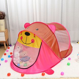 免安装 简易儿童室内帐篷小熊宝宝游戏屋室外可用女孩子折叠大房子