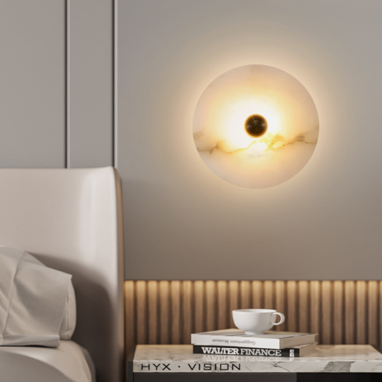 设计师云石客厅电视背景墙壁灯