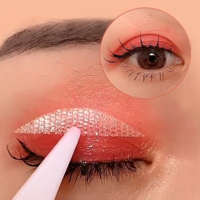 正品蕾丝双眼皮贴隐形自然女无痕神器肿眼泡专用防下垂眼皮松弛宽