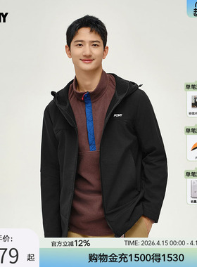 PONY波尼1972新品男子连帽外套潮流运动服防泼水夹克244M2KJ02