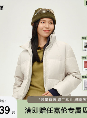 PONY波尼1972女士羽绒服新品户外鸭绒保暖短款羽绒服244W2OF31