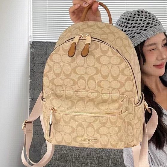 包包2026新款时尚韩款老花双肩包女大容量后背包休闲旅行双肩大包