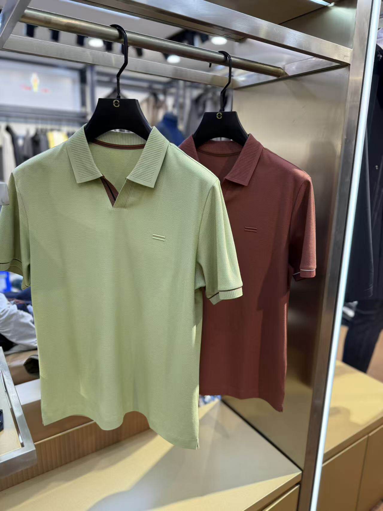 秀而高端2026早春新款男士新休闲百搭翻领显瘦时尚短袖T恤上衣男