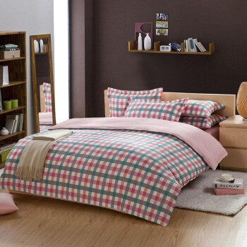 洁帛 斜纹活性印花 纯棉四件套 适合1米5和1米8双人大床都市丽人