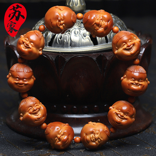 橄榄核手串帅毛人生百态核雕文玩福娃喜怒哀乐橄榄胡把件手链男女