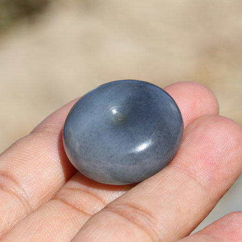 【小胡子玉器】和田玉 籽料 青花 25mm平安扣