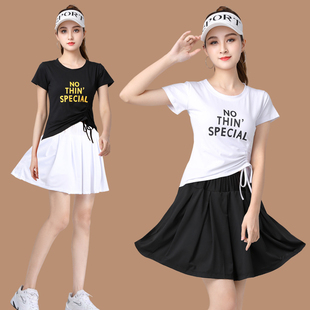 广场舞新款上衣单件女士夏季杨丽萍运动装短袖舞蹈服跳舞衣服裙裤