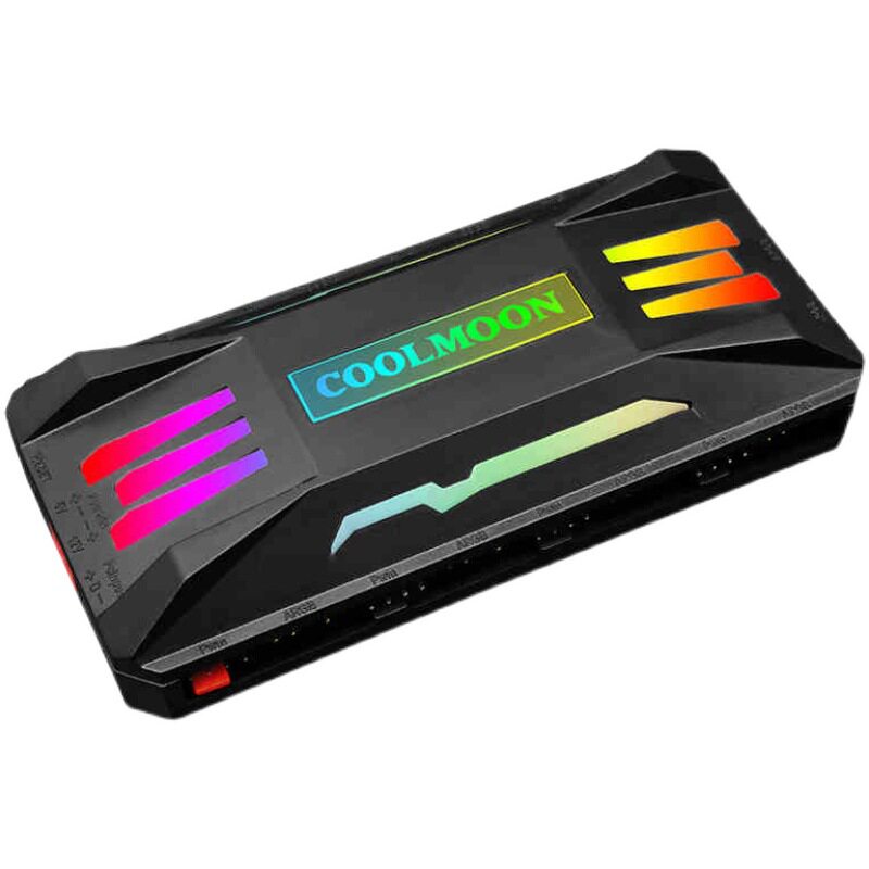 AUSHEN P-ARGB CONTROLLER PWM TEMPERATURE CONTROL 5V3 PIN SHENGUANG SYNCHRONOUS WIRELESS REMOTE CONTROL CHASSIS FAN HUB