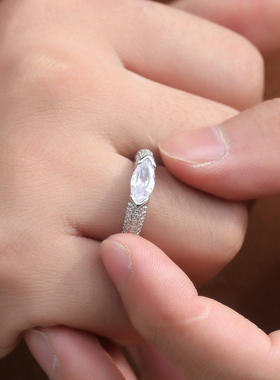 925银镶锆石马眼情侣戒指