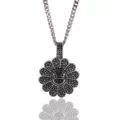 Silver Black Diamond+3Mm*24Inch Steel Cuban Chain