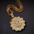 Golden Ab Colored Diamond + 3Mm*24Inch Steel Cuban Chain