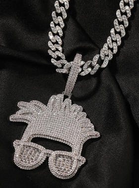 男锆石脏脏辫嘻哈项链