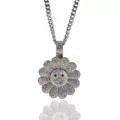Silver Ab Colored Diamond + 3Mm*24Inch Steel Cuban Chain
