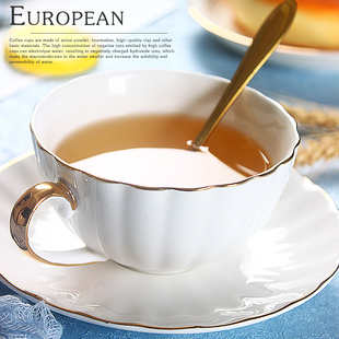 骨瓷咖啡杯碟套装 小奢华小咖啡套具陶瓷拉花下午茶杯 北欧杯子欧式