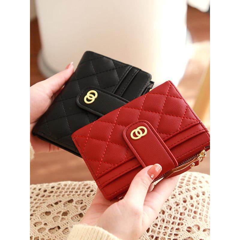 新款韩版小香风时尚钱包女士大容量短款零钱包ins风学生折叠钱夹