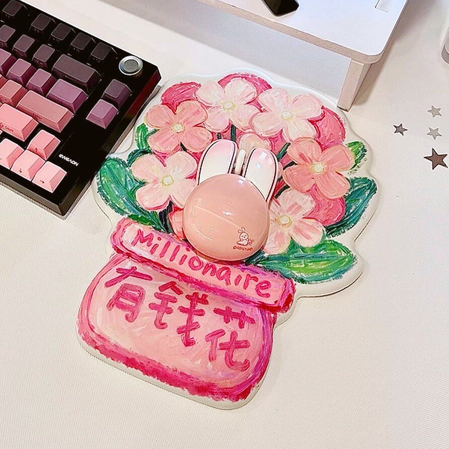 创意鼠标垫女生高颜值办公室桌面护腕垫宿舍家用电脑桌垫键盘手托