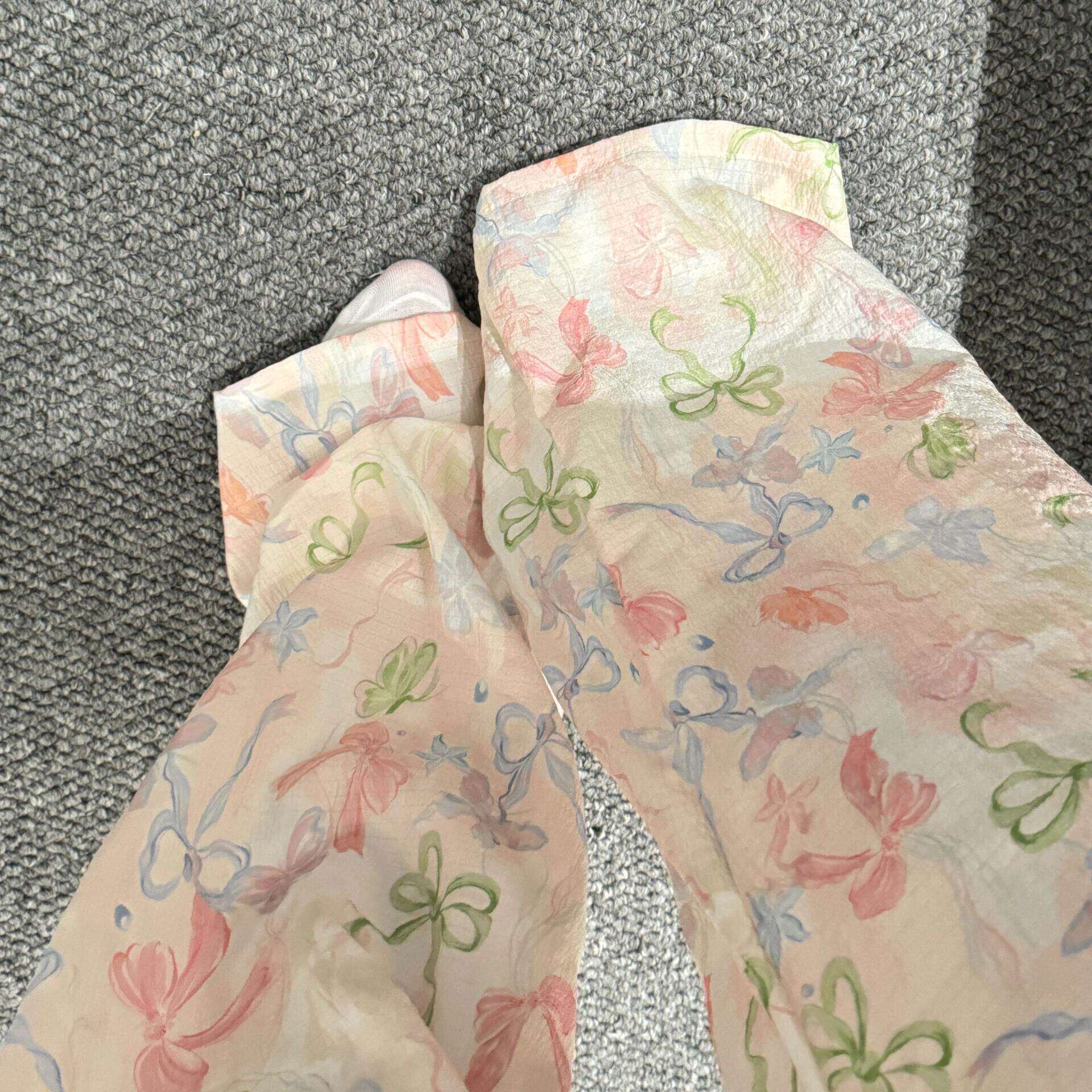 蝴蝶结裤子遛弯裤女夏薄款垂感凉凉裤宽松慵懒风休闲可外穿休闲裤