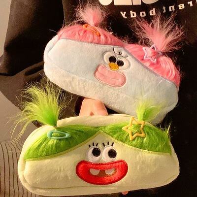 创意搞怪丑萌笔袋初高中学生大容量文具收纳袋炸毛可爱毛绒文具盒