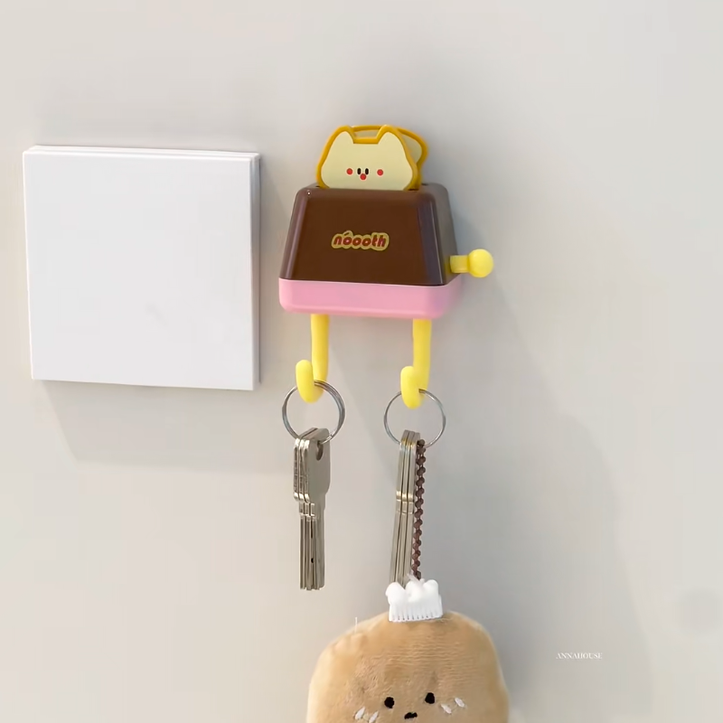 吐司机伸缩挂钩免打孔强力承重黏鈎可爱厨房浴室卧室门後玄关钥匙,家庭/个人清洁工具,粘钩,淘宝优惠券,粉丝福利购,淘宝优惠卷