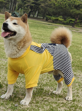 宠物秋冬四脚衣弹力加绒条纹背带裤保暖舒适柴犬金毛边牧银狐衣服