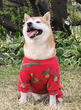 狗狗衣服春秋款大狗衣服金毛边牧柴犬卡通四脚衣中大型犬宠物衣服