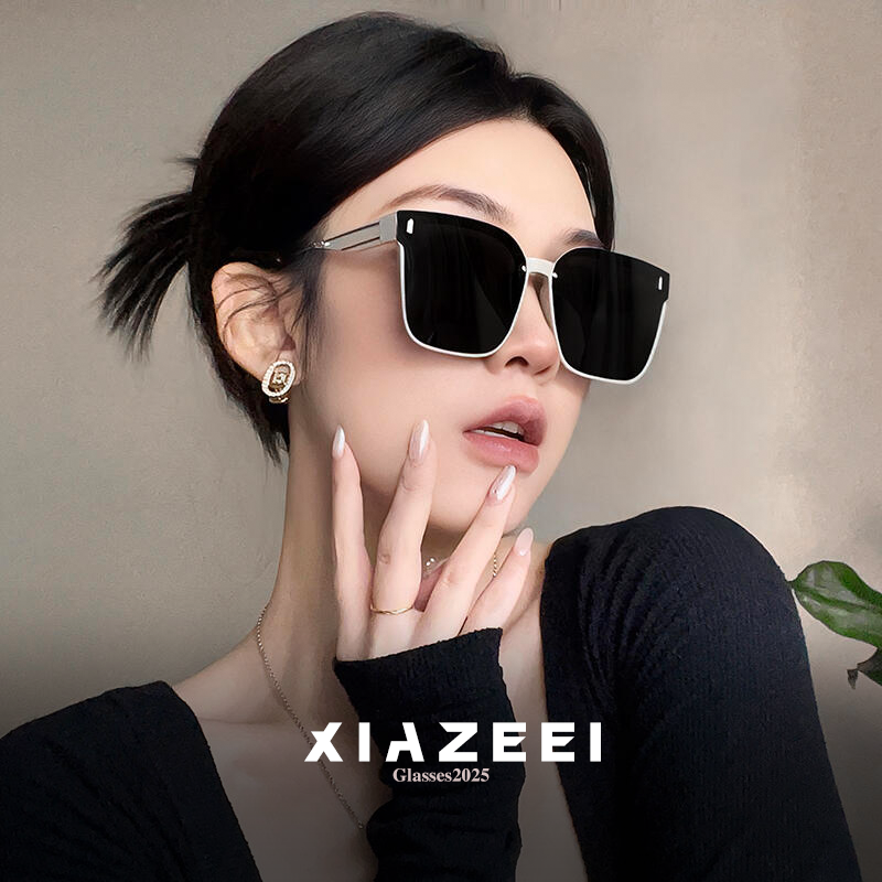 2025新款墨镜女款高级感复古大框偏光显脸小防紫外线白色太阳眼镜