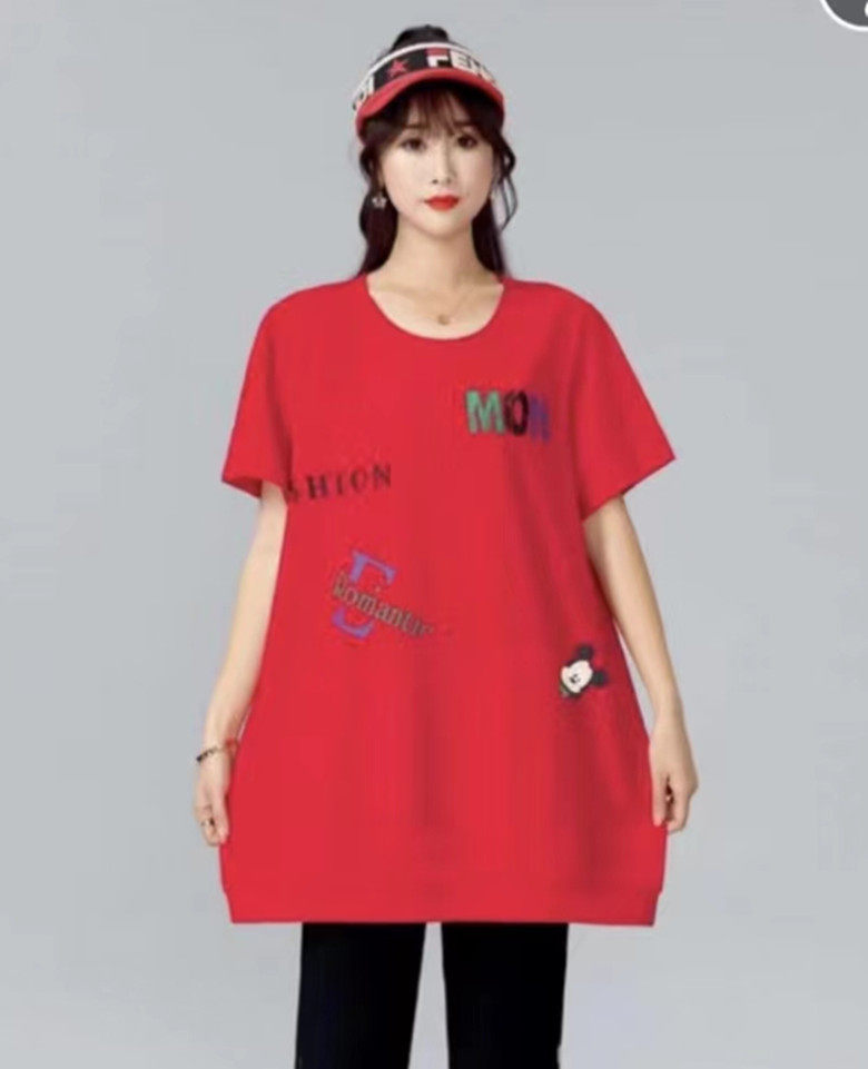 清仓驰爽大码女装2023夏装新款胖妹妹时尚百搭显瘦宽松洋气半袖