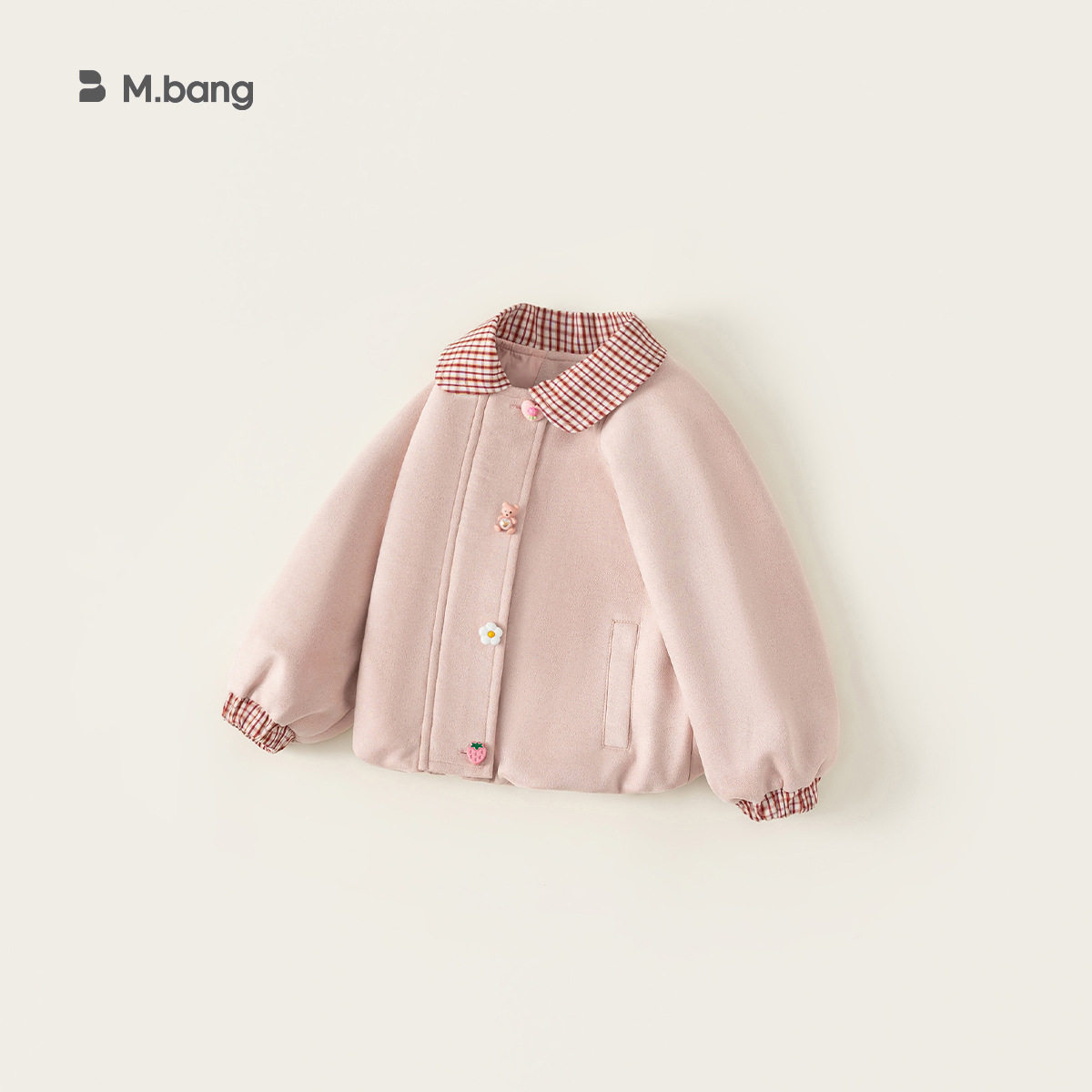 甜美女童外套翻领秋装上衣儿童夹克长袖女宝宝开衫衣服