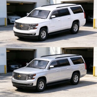 596 Model 1:64雪佛兰 萨博班 2015 Suburban 合金越野素警车模型