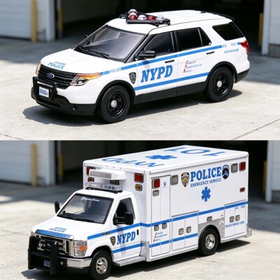 596 1/64 NYPD救护车涂装 2013大探NYPD涂装合金汽车模型