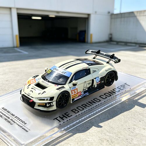 KILO 1:64 奥迪R8 GT3 EVO II 无聊白TBC涂装 合金汽车模型收藏
