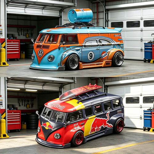 Liberty 64 VW T1 宽体低趴-2026新款 海湾 红牛涂装 合金车模型