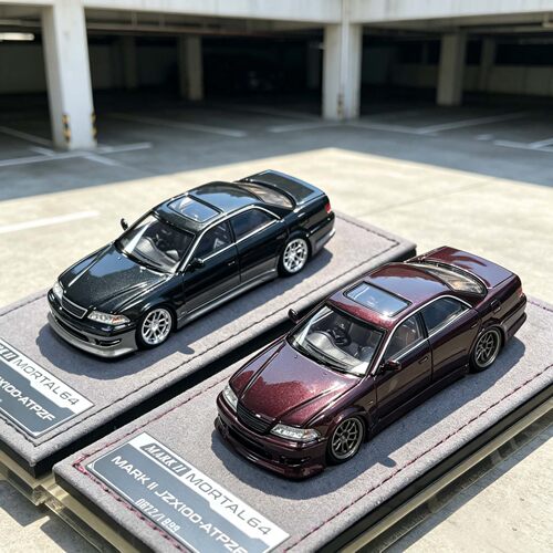 现货 MORTAL 1:64 丰田 MARK II JZX100 磁吸引擎盖 合金车模