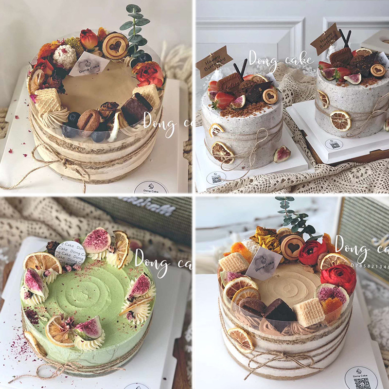 简约牛皮纸生日蛋糕装饰橙片无花果干柠檬片西柚森系生日蛋糕装扮