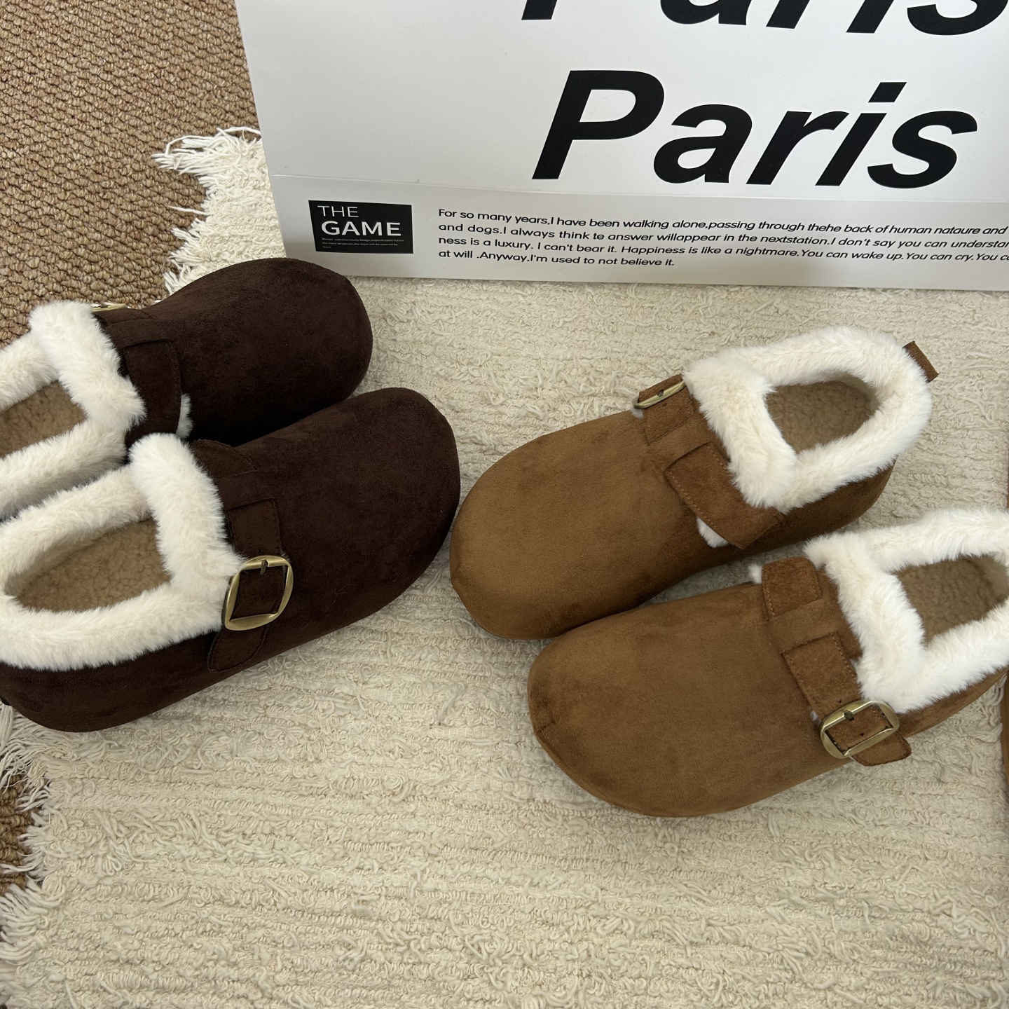 5CM内增高懒人加绒棉勃肯鞋