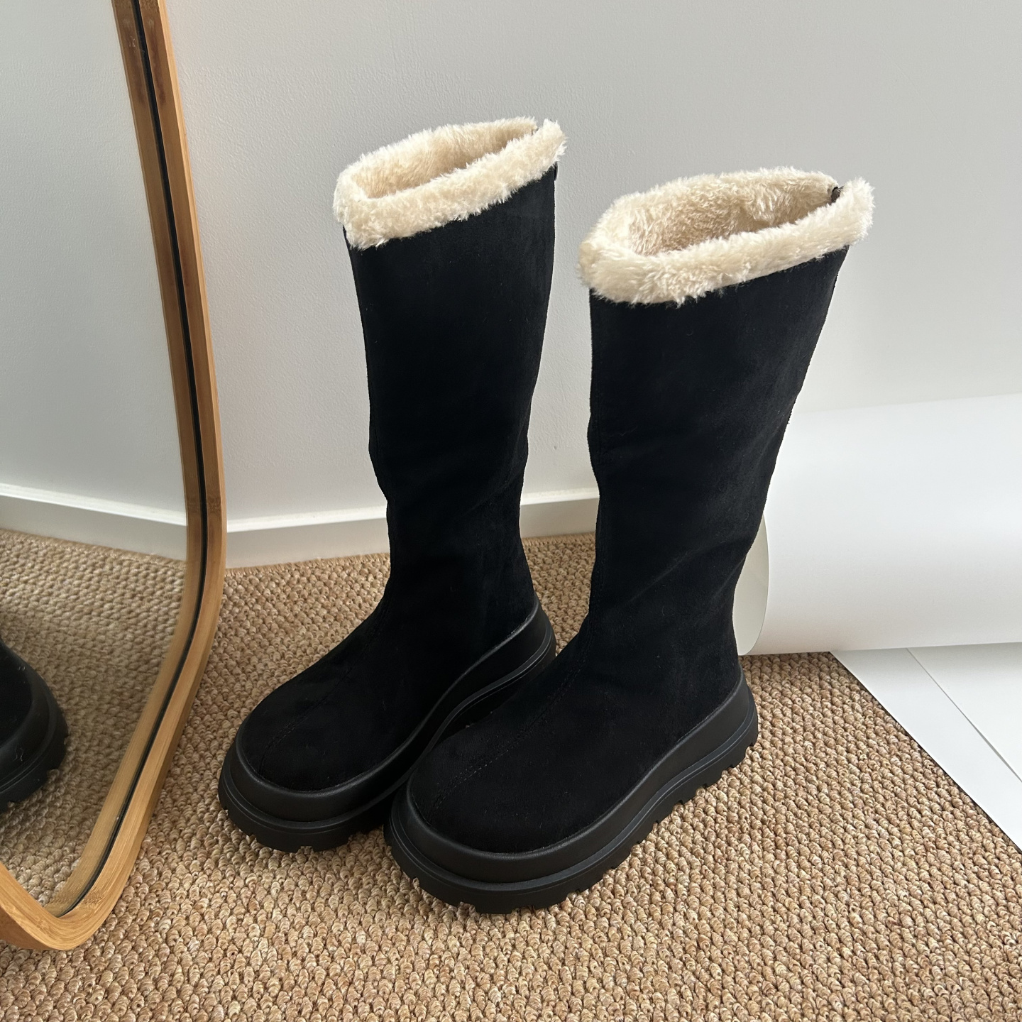 大码加绒厚底长筒靴2025冬季