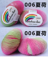 Rainbow thread segment dyed wool thread, wool gradient fine thread, skin-friendly crochet scarf thread, Irish shawl thread, hat thread thumbnail 5
