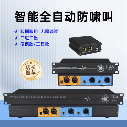朗声无线麦克风反馈抑制器话筒防啸叫移频器话筒处理器充电便携款