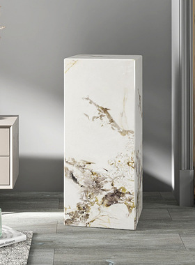 方形创意大理石酒店简约创意雕塑台摆件样板房玄关走廊艺术底座