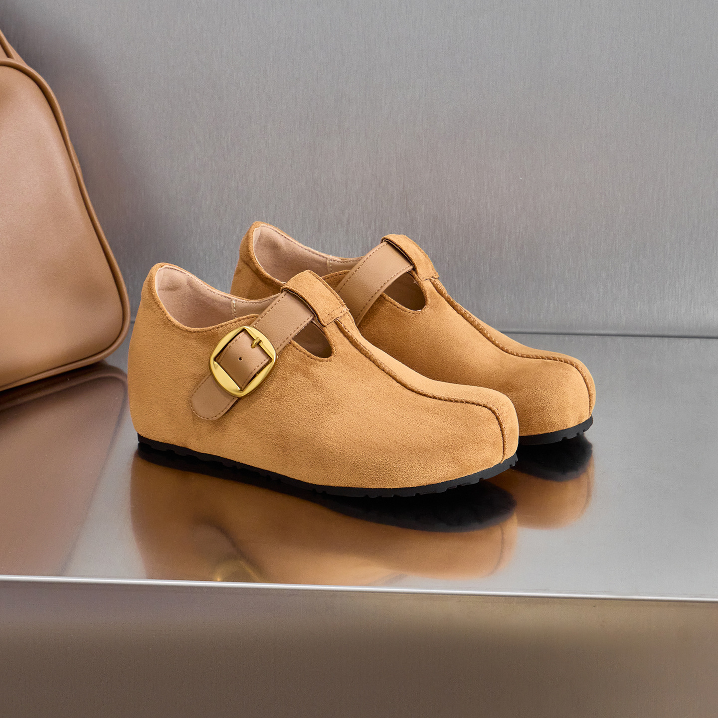 32码小码内增高5厘米勃肯鞋厚底小个子百搭单鞋软底软面玛丽珍鞋