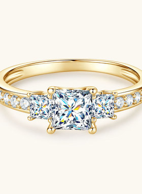 时尚轻奢公主方锆石三生三世婚戒网红ins风戒指女情人节礼物批发