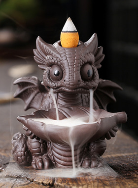 跨境专供 亚马逊热销款欧式家居饰品 创意小摆件恐龙宝烟倒流香炉