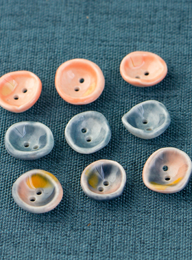 18mm两个毛衣手工陶瓷手捏纽扣子DIY糖果色制作服饰配件辅料定做