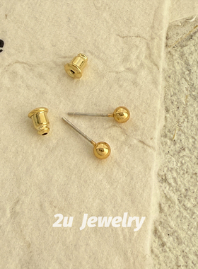 韩国ins新款简约时尚亮面豆豆耳钉养耳洞耳骨钉素面通勤少女耳饰